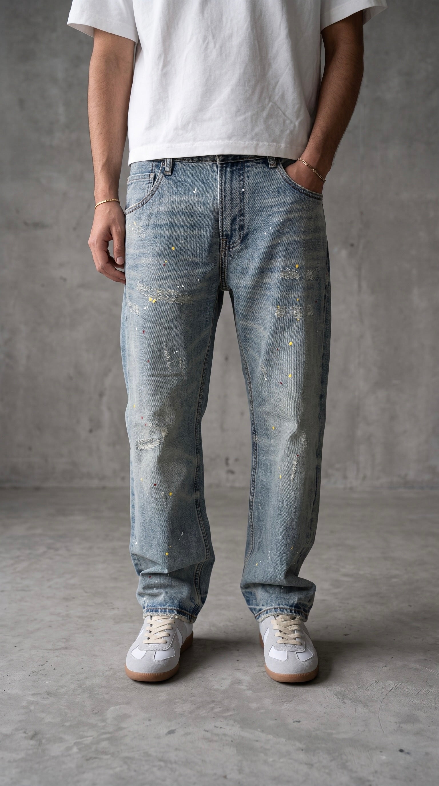 NULL POLKA DOT STRAIGHT SELVEDGE DENIM