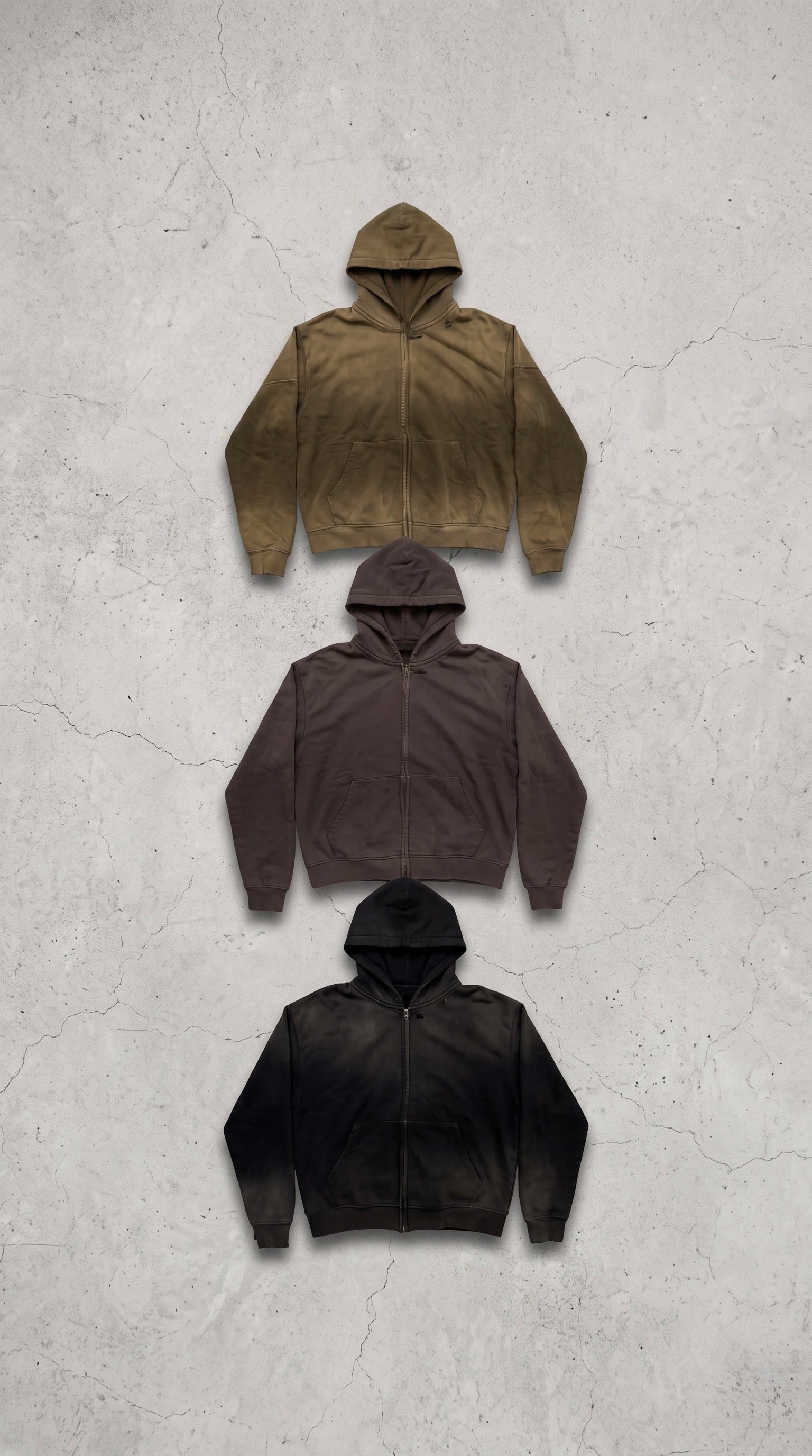 NULL FADED ZIP UP HOODIES