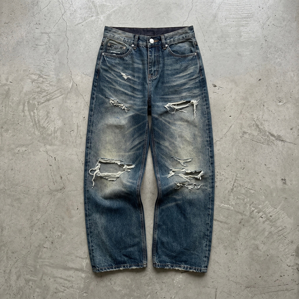 NULL TRASHED LOOSE DENIM