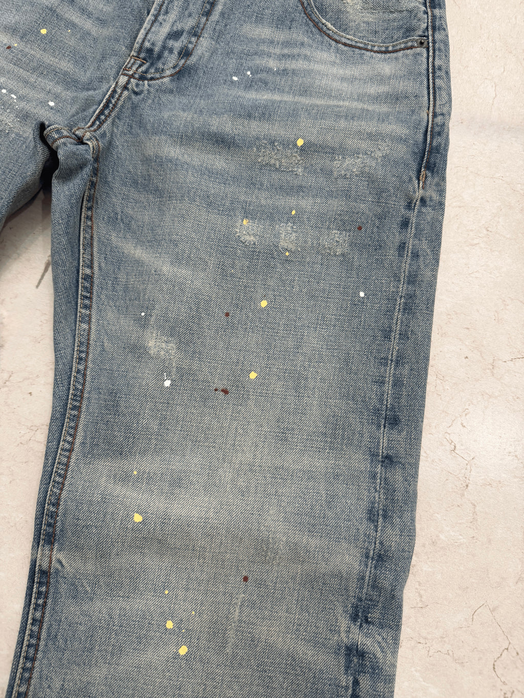 NULL POLKA DOT STRAIGHT SELVEDGE DENIM