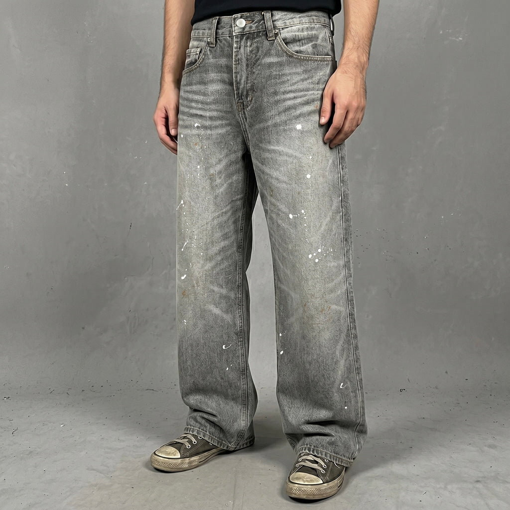 NULL STRAIGHT LOOSE GRAY DENIM