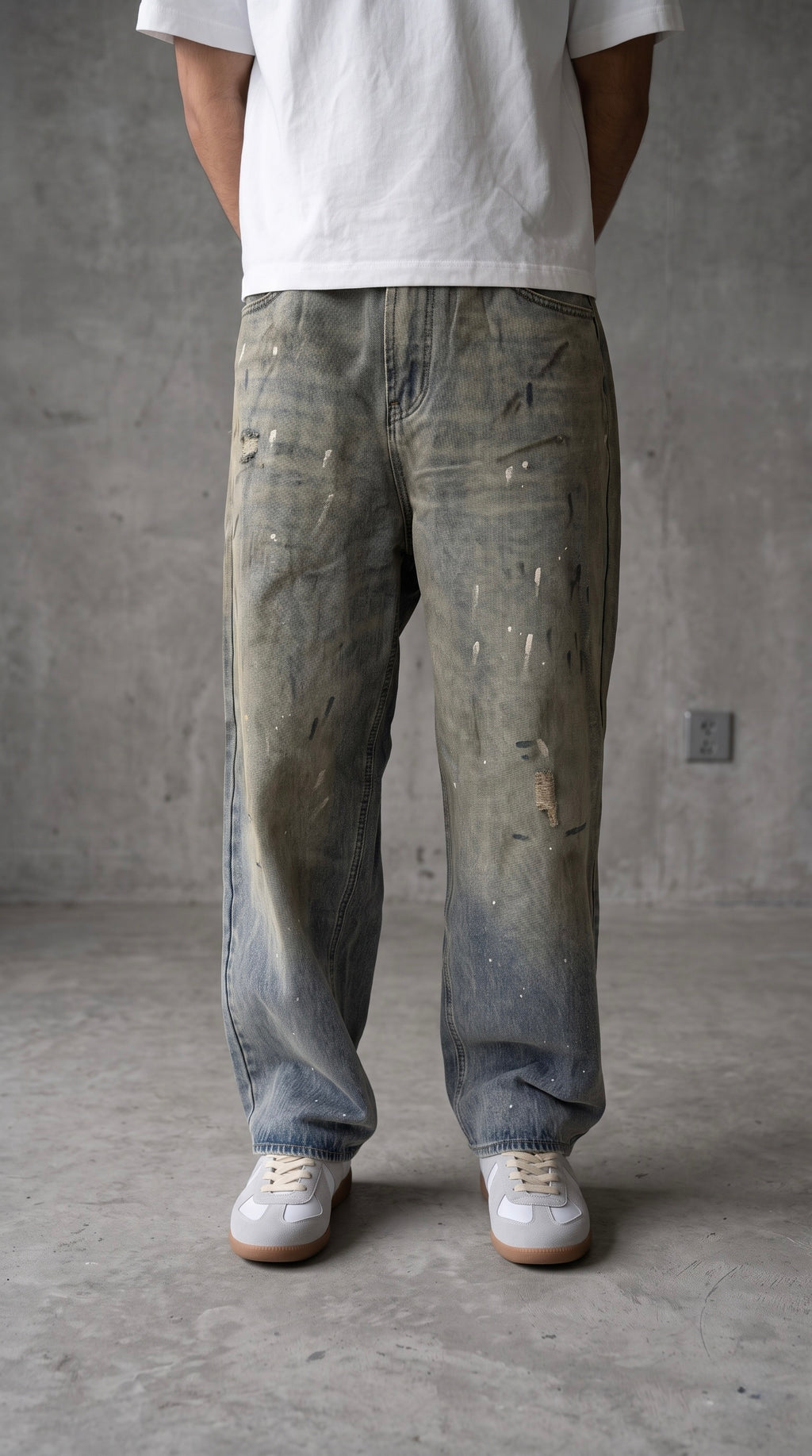 NULL MUD WASH PAINTER LOOSE DENIM