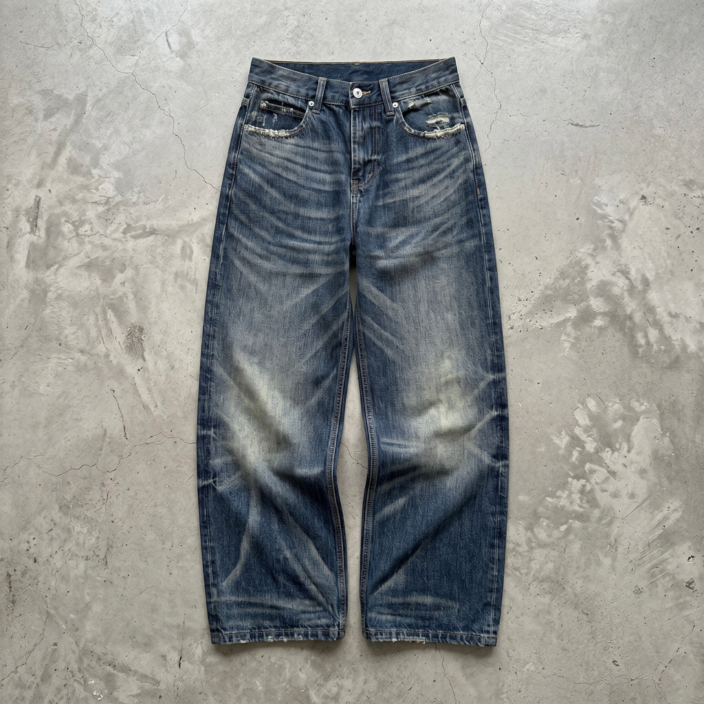 NULL DARK BLUE WIDE LEG DENIM