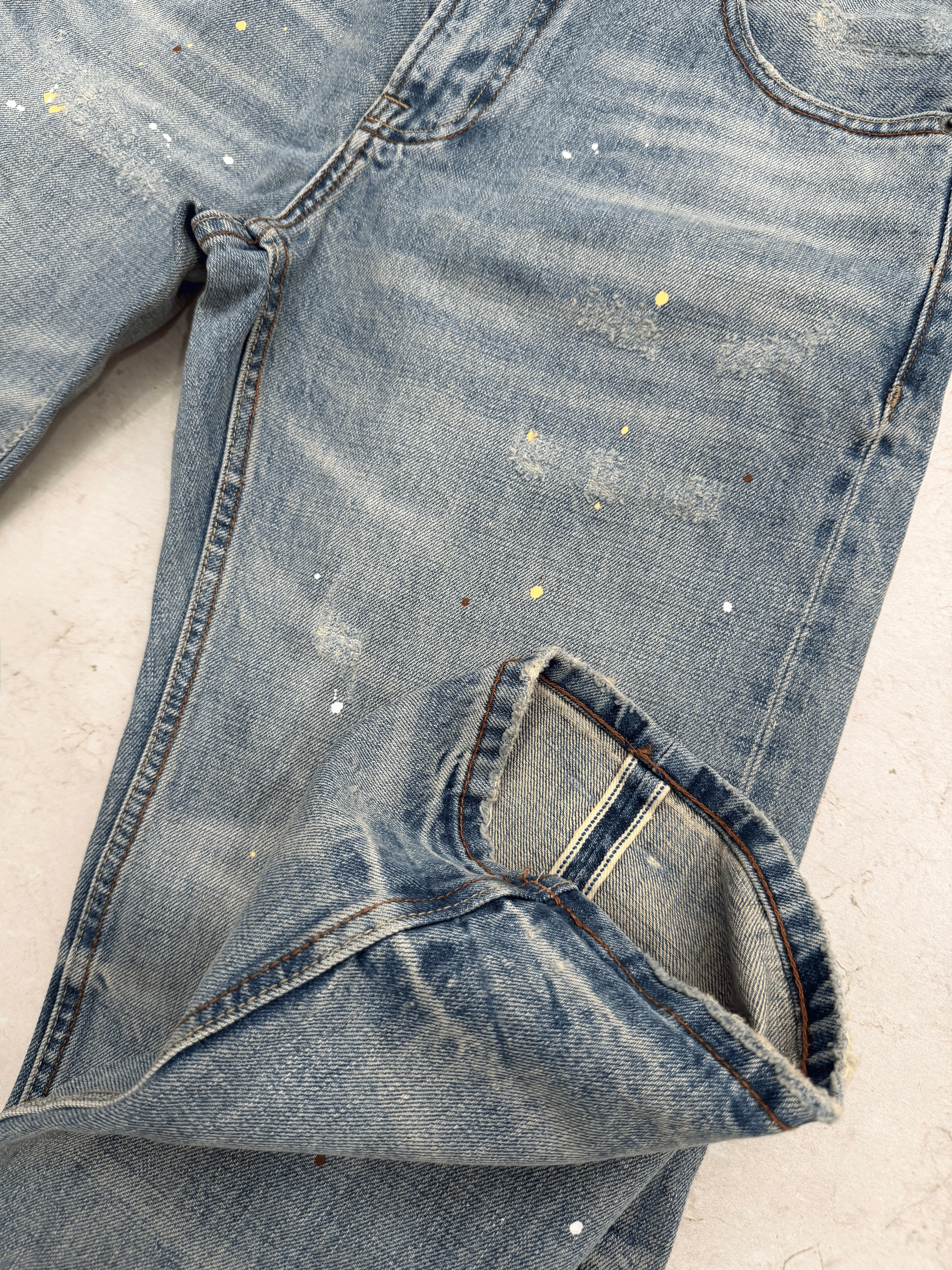 NULL POLKA DOT STRAIGHT SELVEDGE DENIM
