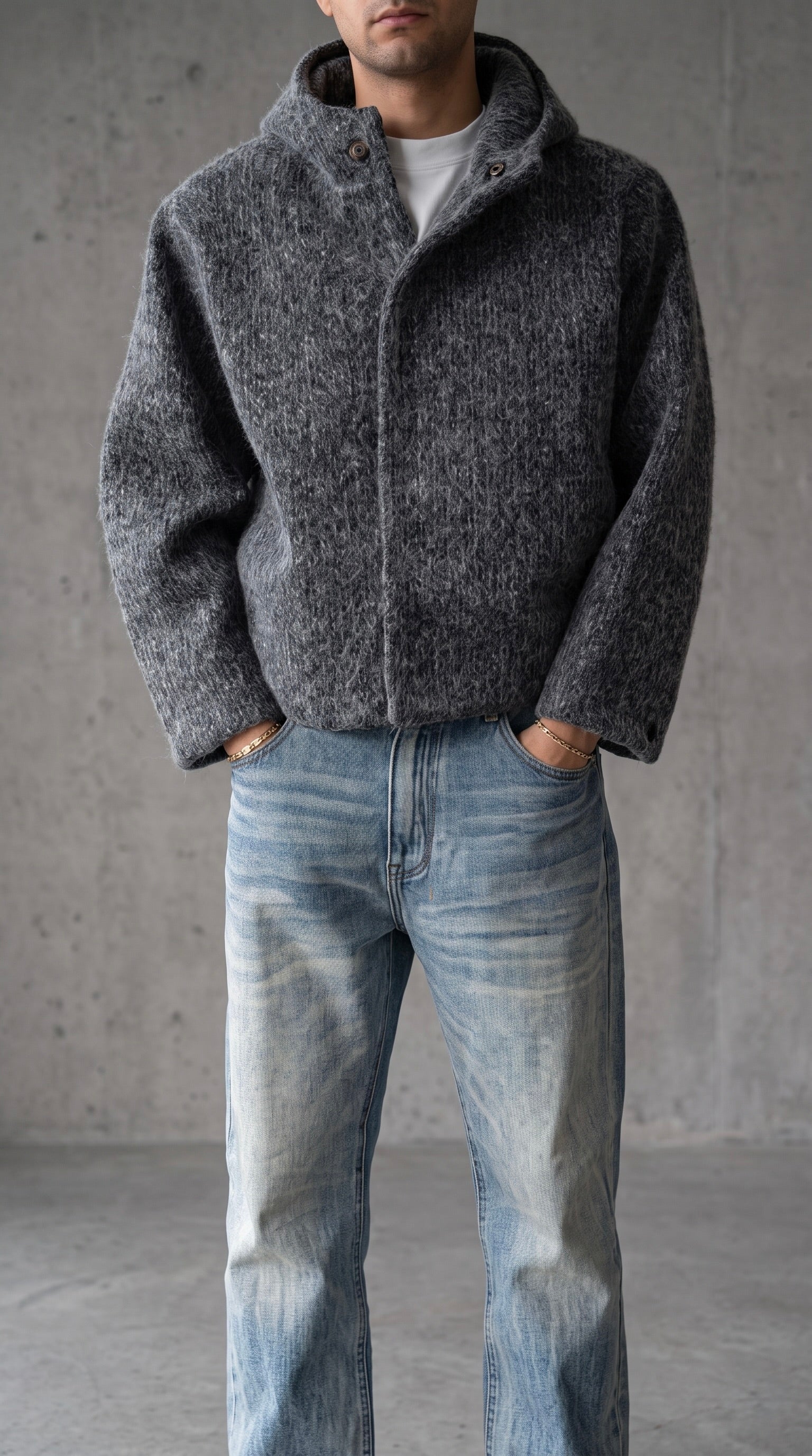 NULL WOOLEN HOODED JACKET