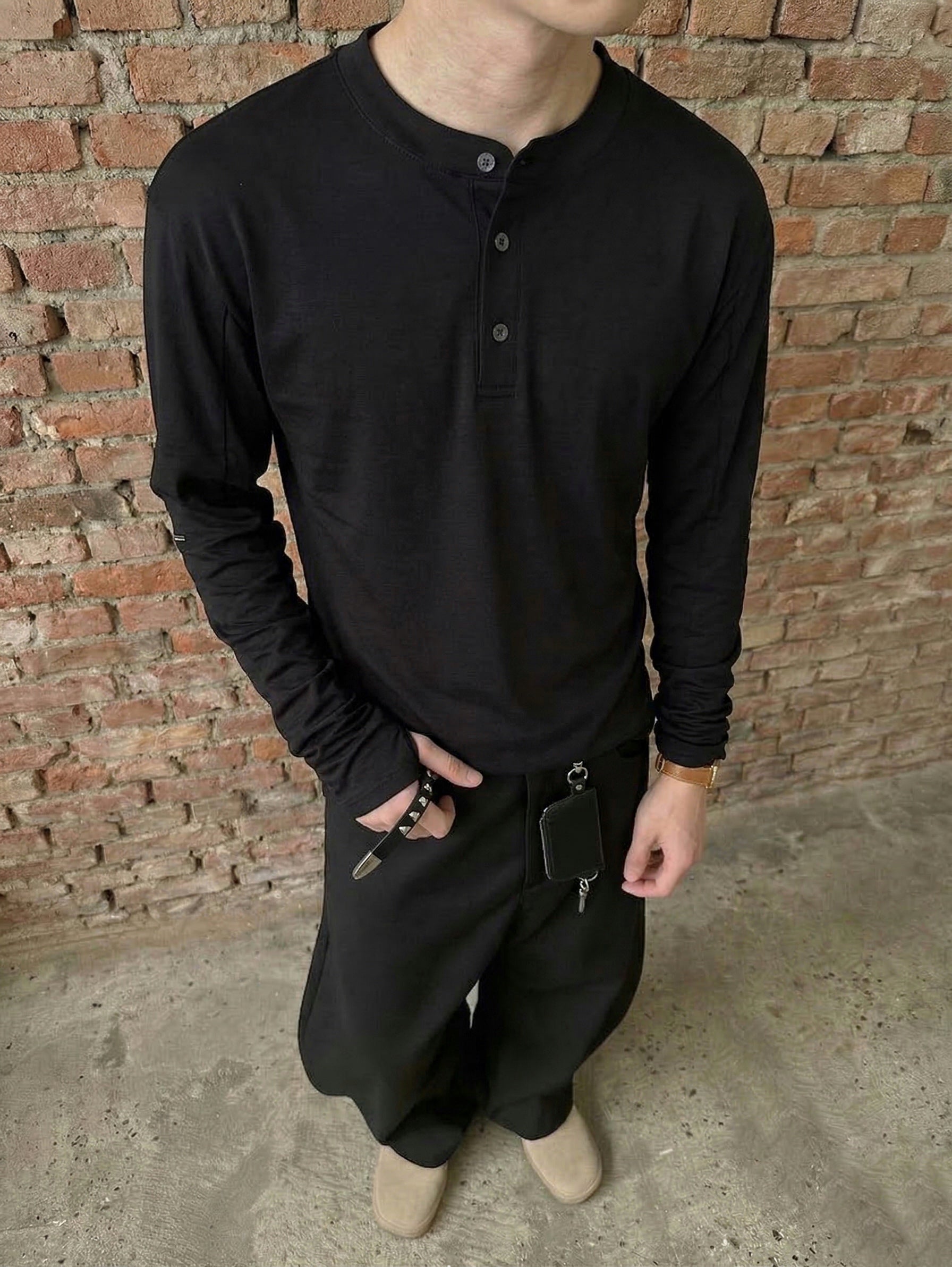 NULL PERFECT HENLEY LONGSLEEVE