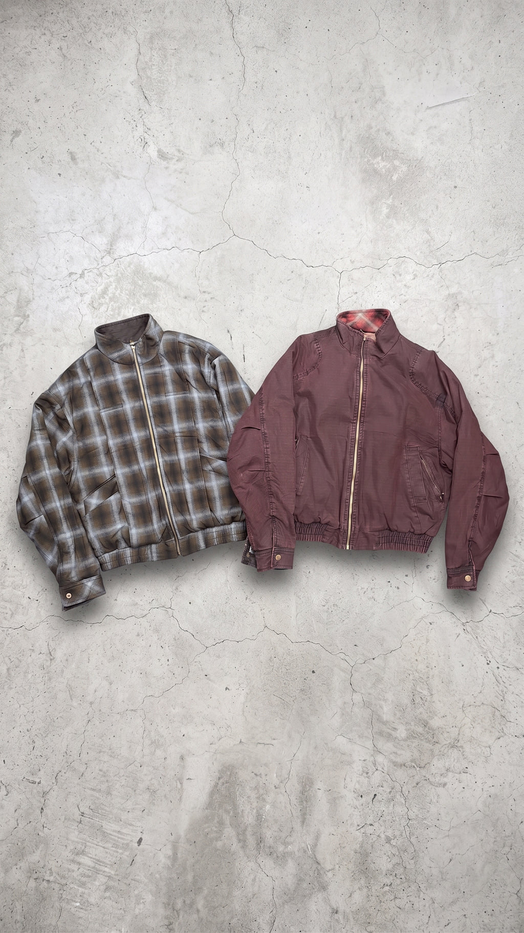 NULL DOUBLE SIDED PLAID JACKET
