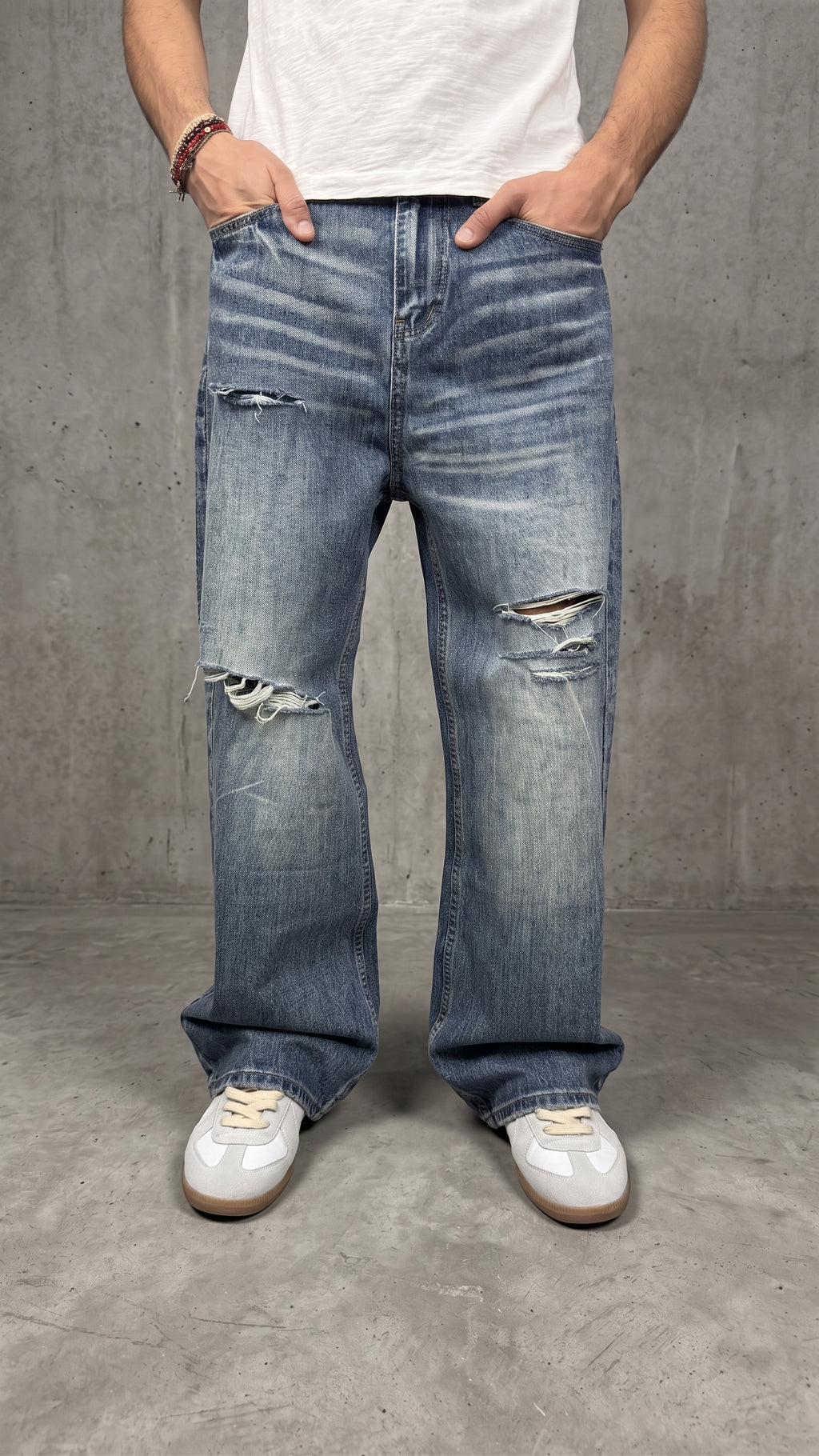 NULL SLASHED DENIM